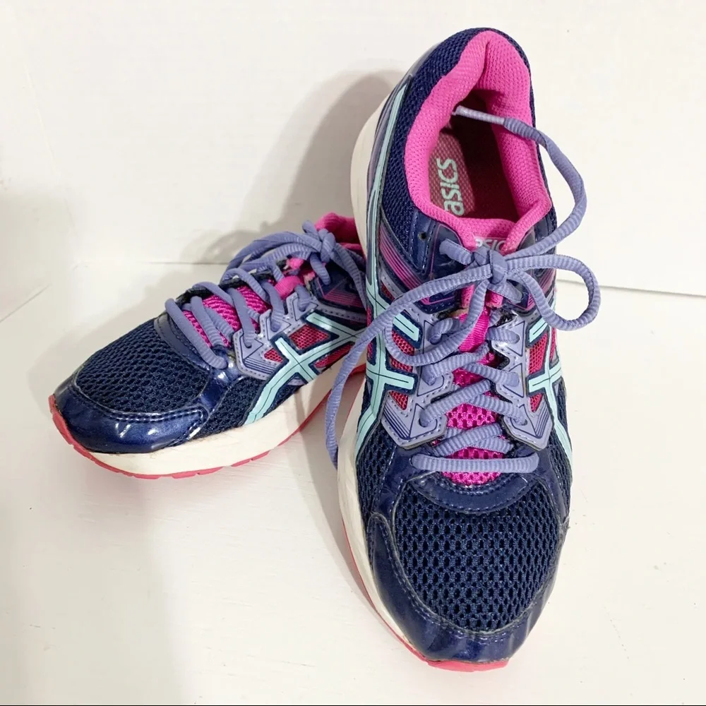 Asics Gel-Contend 3 T5F9N Running Athletic Walking Lace Up Shoes Pink/Teal/Navy